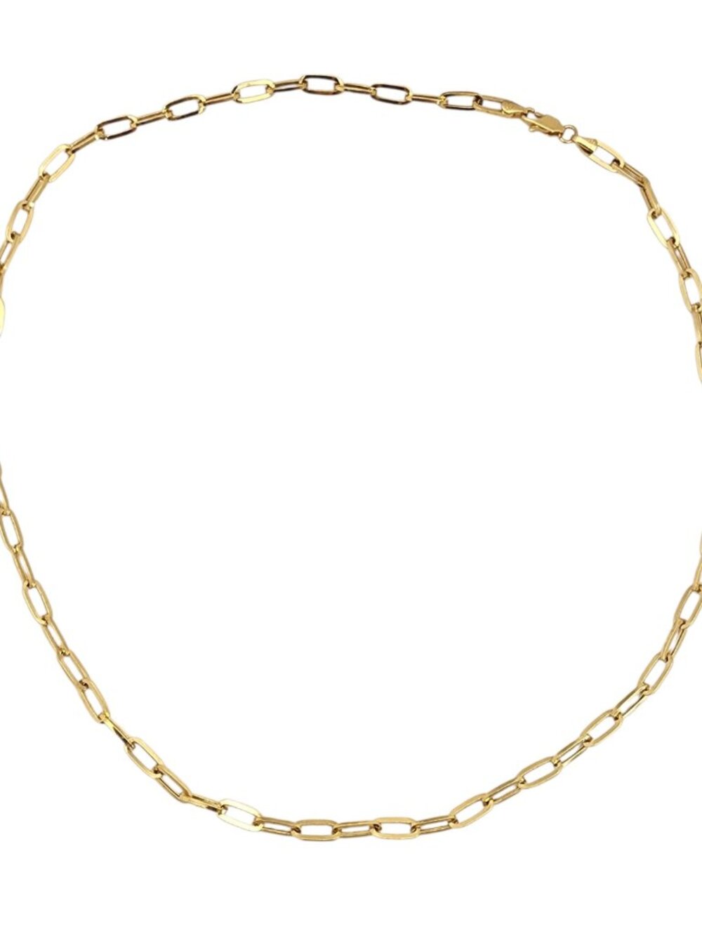 18K Yellow Gold Paperclip Link Necklace #25864